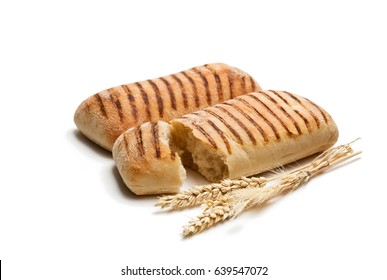 Homemade  Fresh Panini Bread Isolated On White 