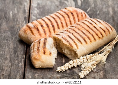 homemade  fresh panini bread isolated on white 