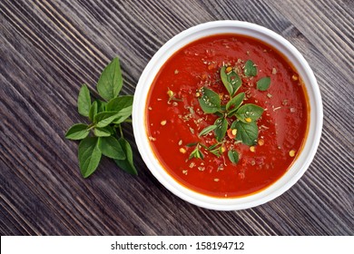  Homemade, Fresh  Tomato Sauce In The White Bowl