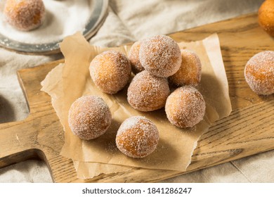 Homemade Fried Cake Donut Holes with Sugar Ready to Eat