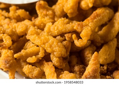 Homemade Fried Clam Strips With Fries And Tartar Sauce