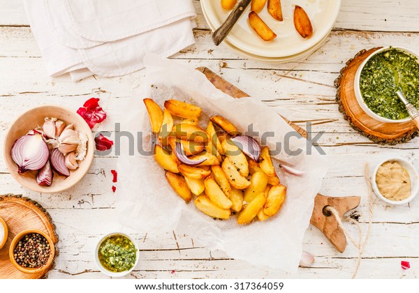 Homemade Fried Potatoes Perfect Finger Food Stock Photo Edit Now