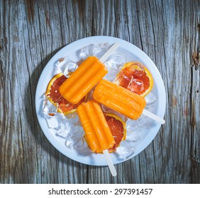 Homemade Frozen Bloody Orange Carrot Popsicles 
