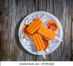 Homemade Frozen Bloody Orange Carrot Popsicles 
