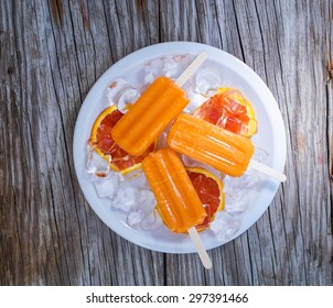 Homemade Frozen Bloody Orange Carrot Popsicles 
