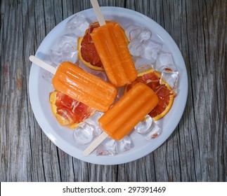 Homemade Frozen Bloody Orange Carrot Popsicles 
