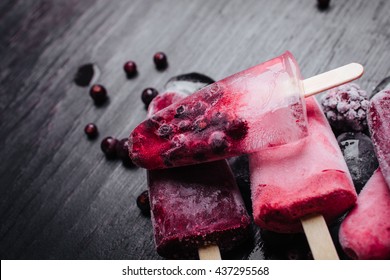 Home-made Fruit Ice Cream Closeup