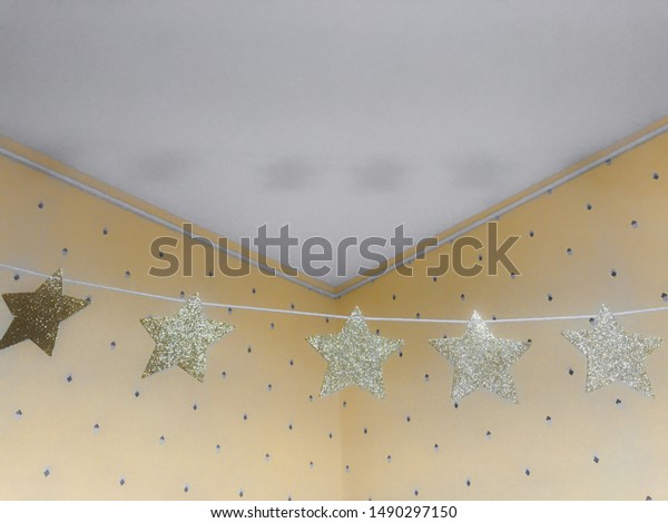 Homemade Garland Childrens Room Form Paper Stock Photo Edit