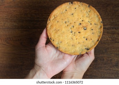 Homemade Giant Chocolate Chunk Cookie. 