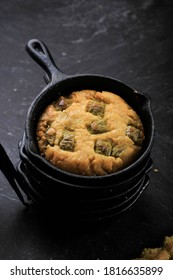 Homemade Giant Green Tea Chewy Cookie  Baked On Skillet Cast Iron 