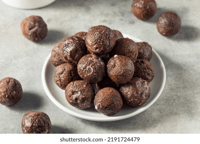 Homemade Glazed Chocolate Donut Holes For Breakfast