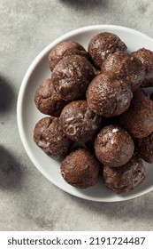 Homemade Glazed Chocolate Donut Holes For Breakfast