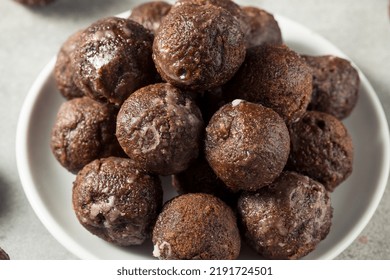 Homemade Glazed Chocolate Donut Holes For Breakfast