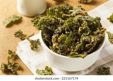 Homemade Green Kale Chips with Vegan Cheese