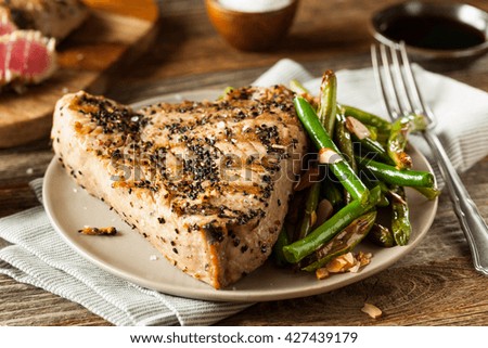 Homemade Grilled Sesame Tuna Steak with Soy Sauce