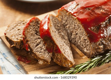 Homemade Ground Beef Meatloaf With Ketchup And Spices