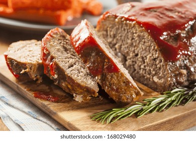 Homemade Ground Beef Meatloaf With Ketchup And Spices