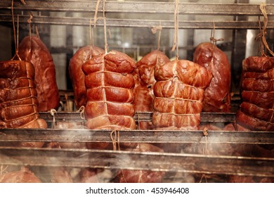 Homemade Ham In A Smokehouse