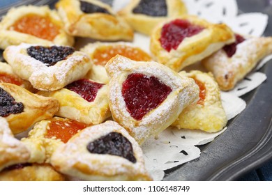 Homemade Hamantaschen Cookies For Happy Purim Jewish Holiday Party