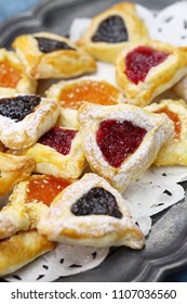 Homemade Hamantaschen Cookies For Happy Purim Jewish Holiday Party