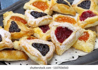 Homemade Hamantaschen Cookies For Happy Purim Jewish Holiday Party