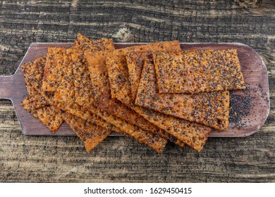 Homemade healthy Crispy crackers with poppy. Healthy food concept. Healthy snack. - Powered by Shutterstock