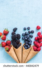 Homemade Healthy Ice Cream Cones, Overhead View