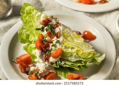 Homemade Healthy Iceberg Wedge Salad With Blue Cheese Dressing