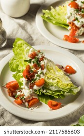 Homemade Healthy Iceberg Wedge Salad With Blue Cheese Dressing