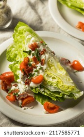 Homemade Healthy Iceberg Wedge Salad With Blue Cheese Dressing