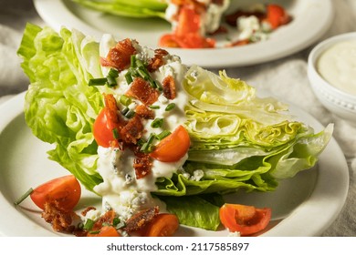 Homemade Healthy Iceberg Wedge Salad With Blue Cheese Dressing