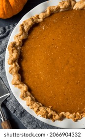 Homemade Healthy Thanksgiving Day Pumpkin PIe With Whipped Cream