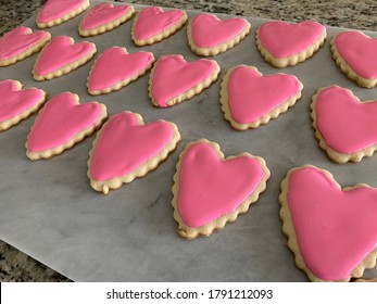 Homemade Heart Pink Cutout Cookies