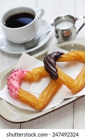 Homemade Heart Shape Churro, Valentines Day Dessert