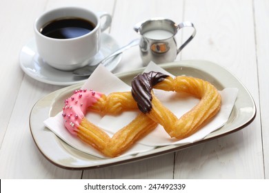 Homemade Heart Shape Churro, Valentines Day Dessert