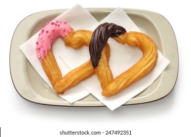 Homemade Heart Shape Churro, Valentines Day Dessert