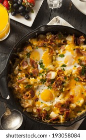 Homemade Hearty Breakfast Skillet With Eggs Potatoes And Bacon