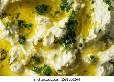 Homemade Herby Goat Cheese Dip With Toast And Tomato