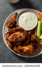 Homemade Honey BBQ Chicken Wings With Blue Cheese Dip