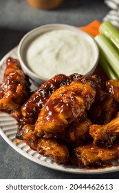 Homemade Honey BBQ Chicken Wings With Blue Cheese Dip