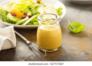 Homemade Honey Mustard Salad Dressing In A Jar