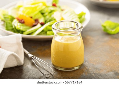 Homemade Honey Mustard Salad Dressing In A Jar