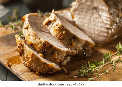 Homemade Hot Pork Tenderloin with Herbs and Spices - Shutterstock ID 225745699