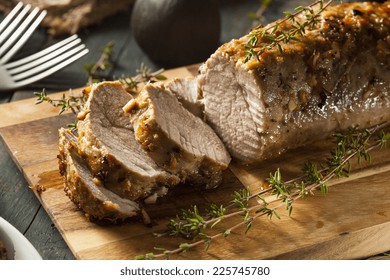 Homemade Hot Pork Tenderloin with Herbs and Spices - Shutterstock ID 225745780