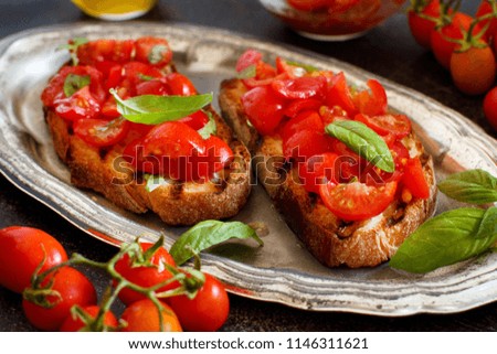 Similar – Hausgemachte italienische Bruschetta