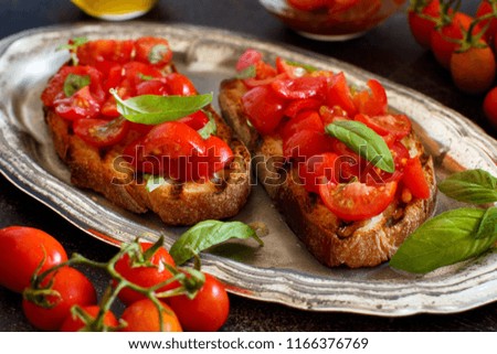 Similar – Hausgemachte italienische Bruschetta