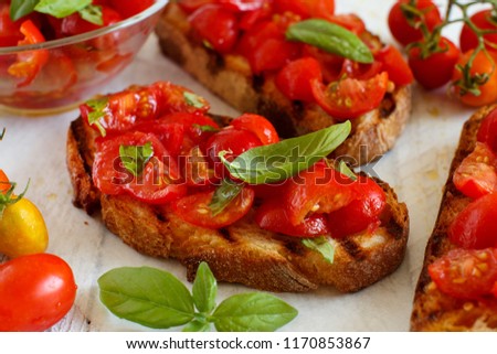 Similar – Hausgemachte italienische Bruschetta