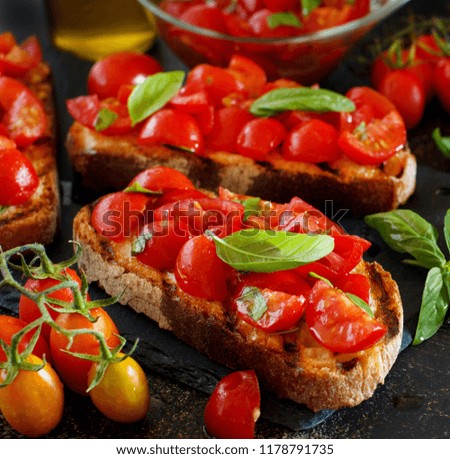 Similar – Image, Stock Photo Homemade Italian Bruschetta Appetizer