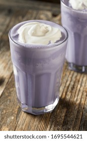 Homemade Japanese Purple Ube Milkshake With Whipped Cream