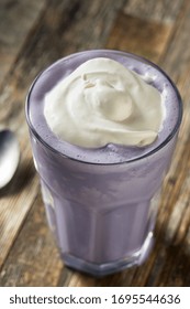 Homemade Japanese Purple Ube Milkshake With Whipped Cream